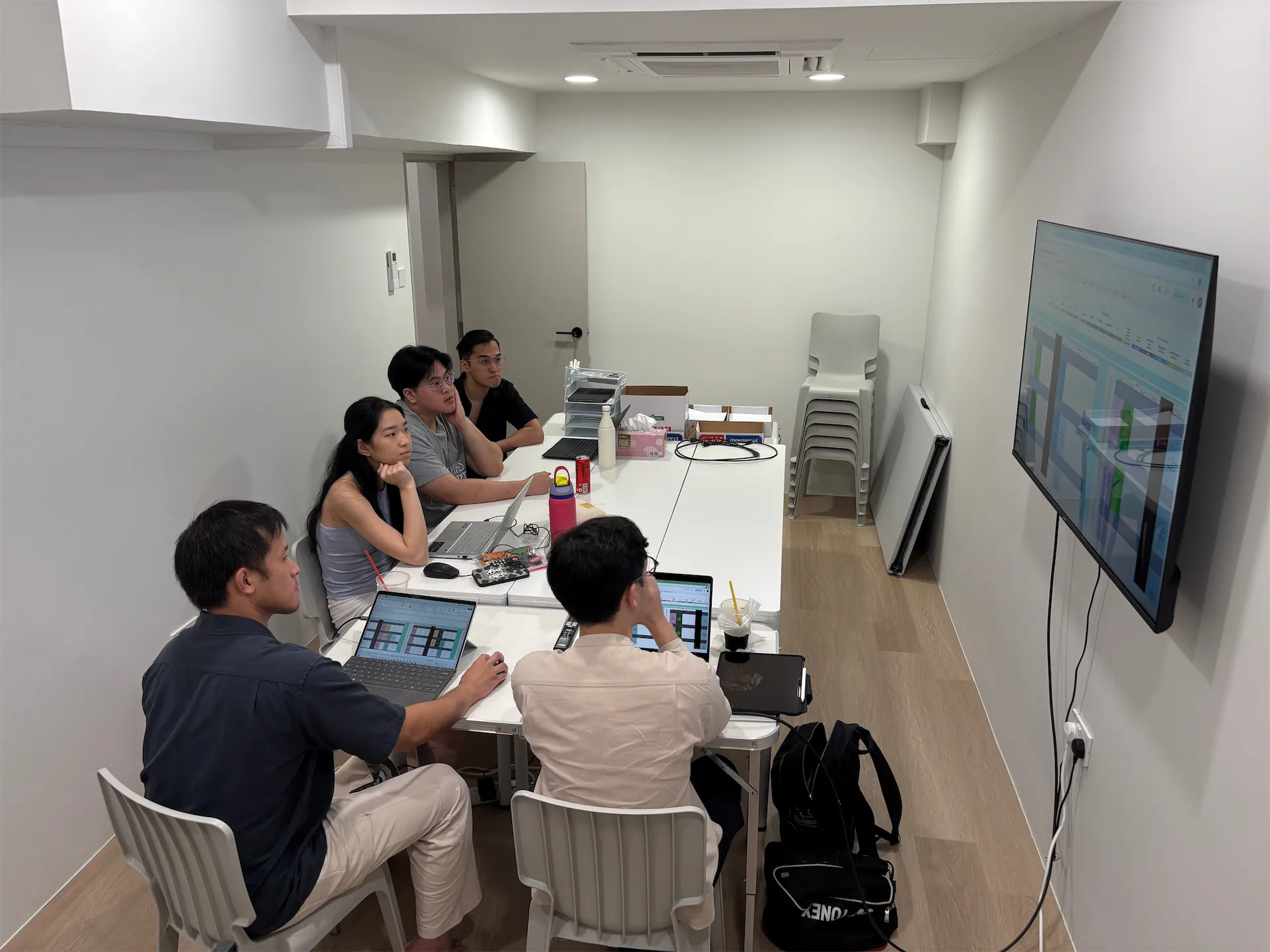 Group of students attending a training session at Axiom Education.